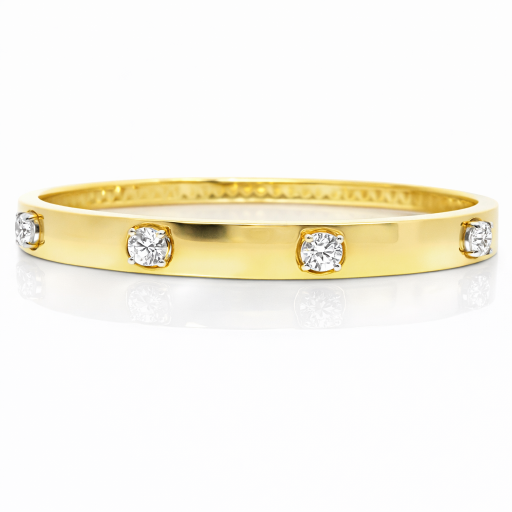 1.01CT Diamond Bangle 18k Yellow Gold