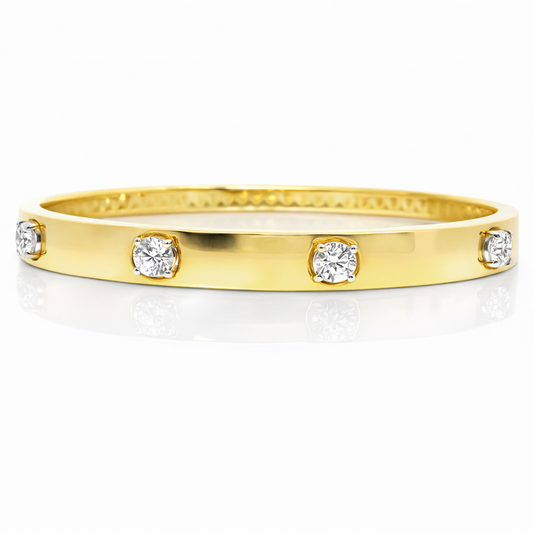 1.01CT Diamond Bangle 18k Yellow Gold