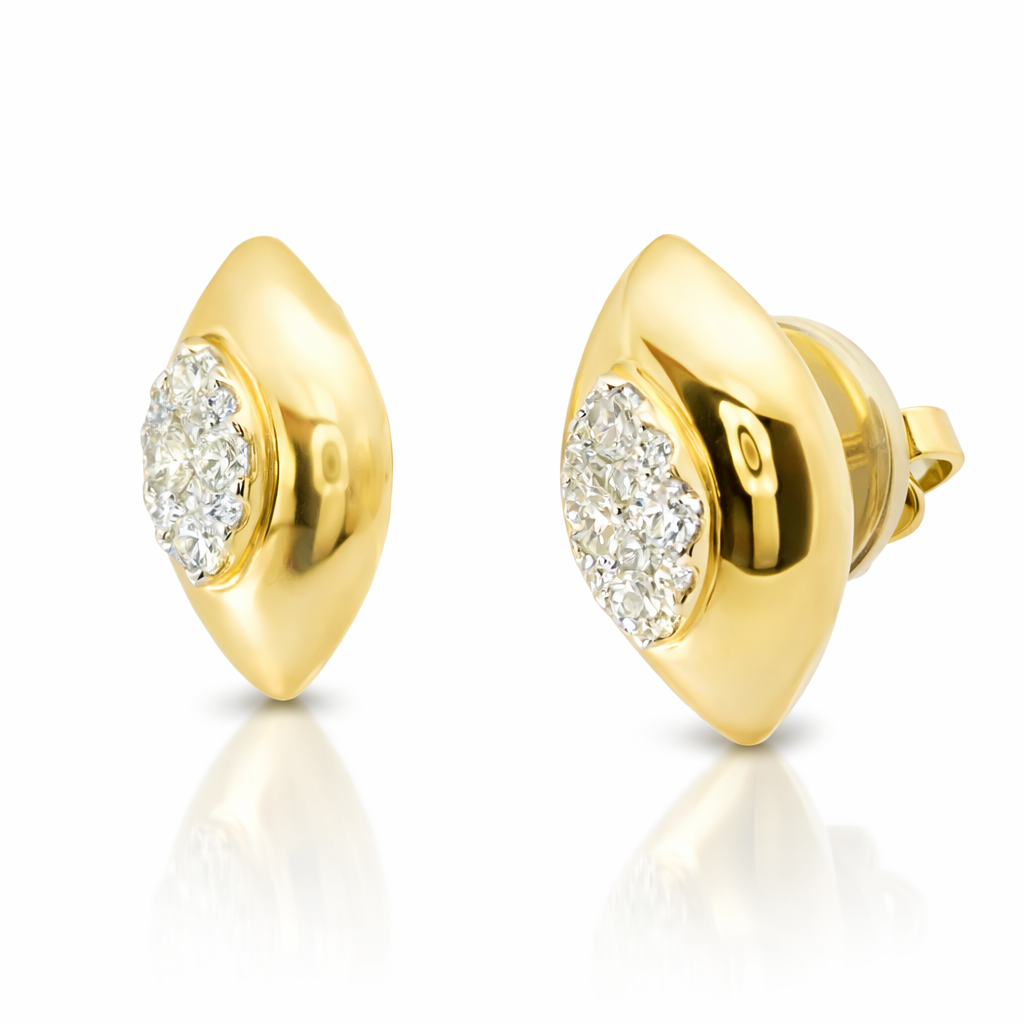 0.33CT Diamond  14k Yellow Gold Earring