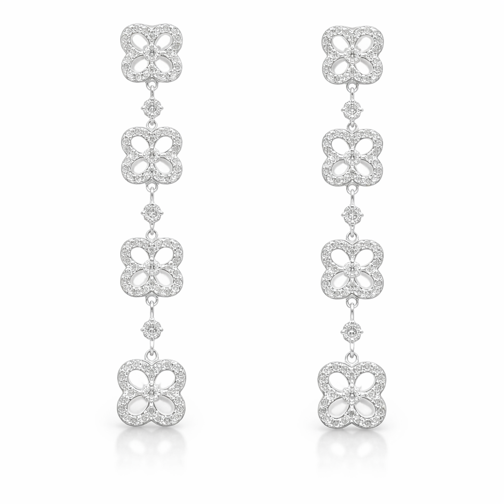 2.20CT Diamond 14K White Gold Earring