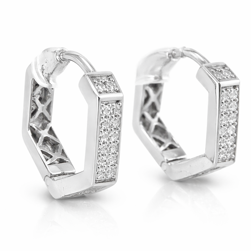 0.73CT Diamond 14k White Gold Earring