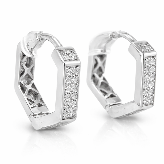 0.73CT Diamond 14k White Gold Earring