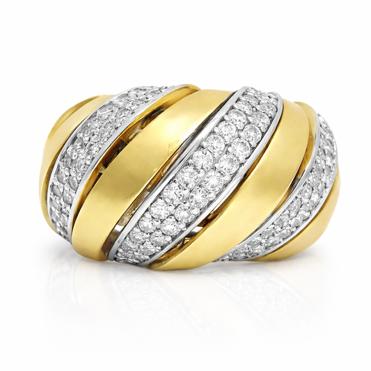 1.14CT Diamond Spiral Ring 14K Gold