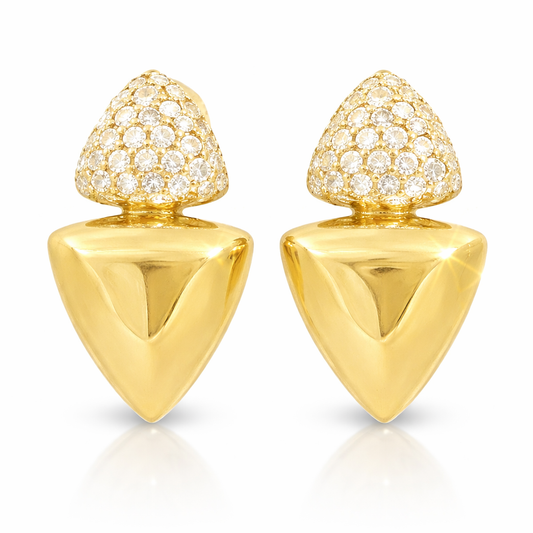0.99CT Diamond Earring 14k Yellow Gold