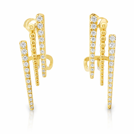 0.34CT Diamond 14k Yellow Gold Earring