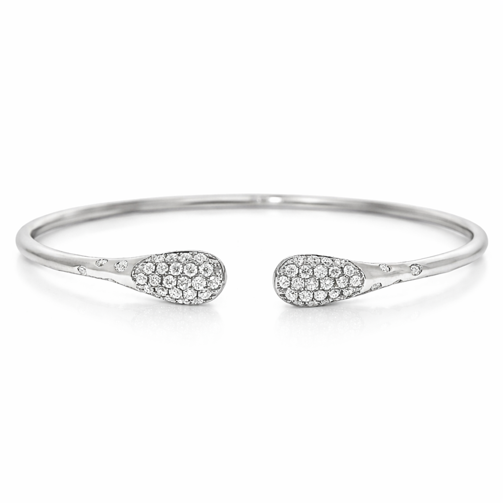 0.45CT Diamond Bangle 18k White Gold