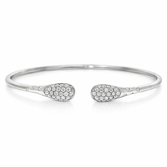 0.45CT Diamond Bangle 18k White Gold