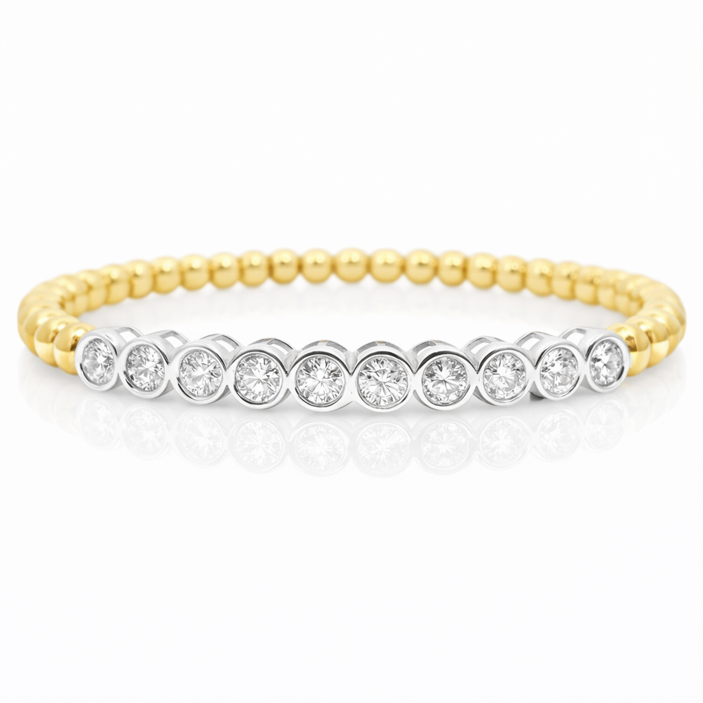 1.51CT Diamond Bangle 14k Yellow Gold
