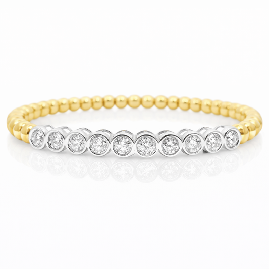 1.51CT Diamond Bangle 14k Yellow Gold