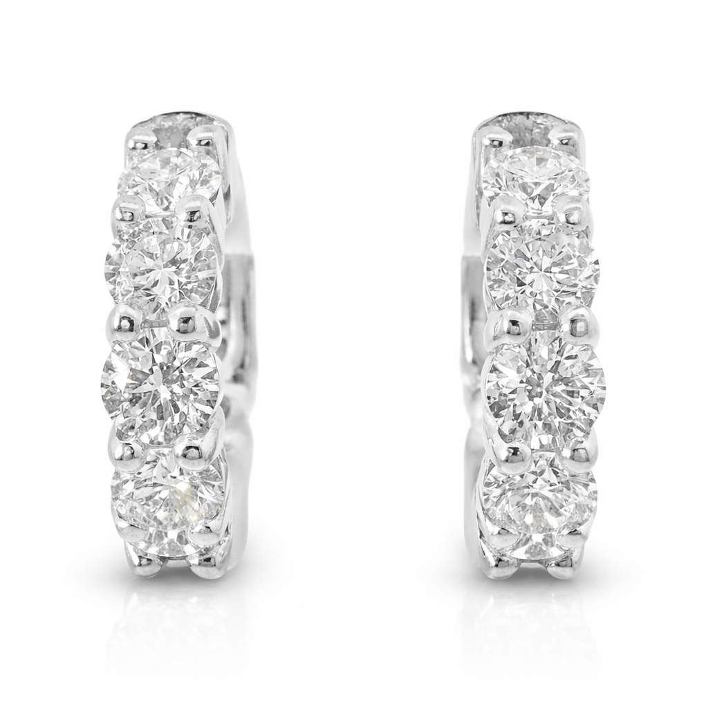 1.58CT Diamond 14k White Gold Earring