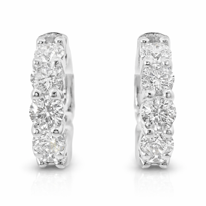 1.58CT Diamond 14k White Gold Earring