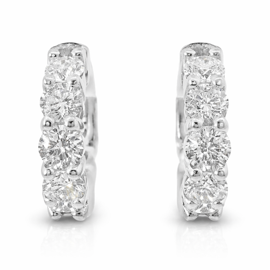 1.58CT Diamond 14k White Gold Earring