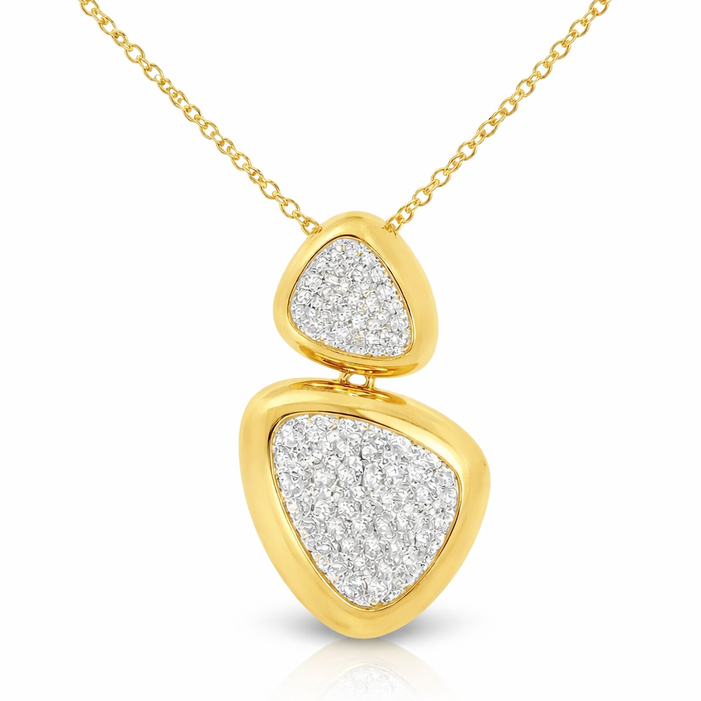 0.77CT Diamond Triluxe Pendant 14k Yellow Gold