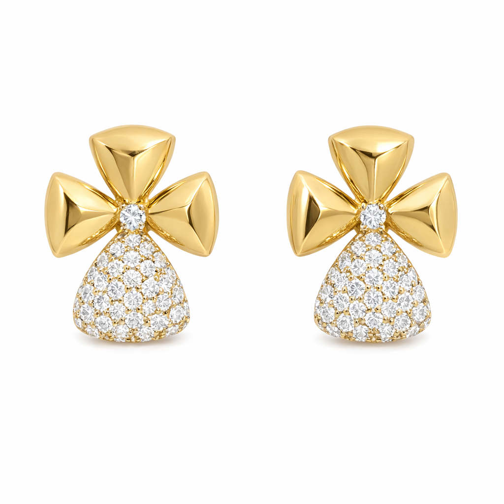 1.05CT Diamond Earrings 14k Yellow Gold