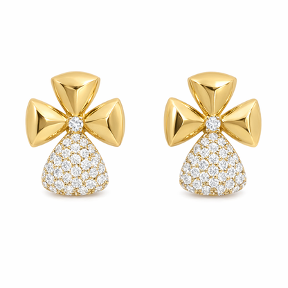 1.05CT Diamond Earrings 14k Yellow Gold