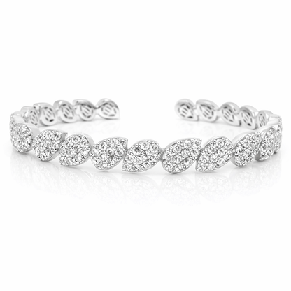 2.66CT Diamond Bangle 14k White Gold