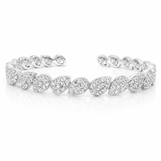 2.66CT Diamond Bangle 14k White Gold