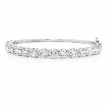 9.65CT Lab Diamond Bangle 14k White Gold
