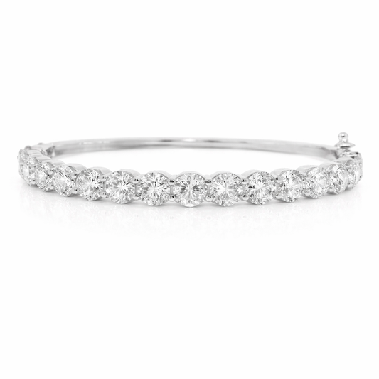 9.65CT Lab Diamond Bangle 14k White Gold