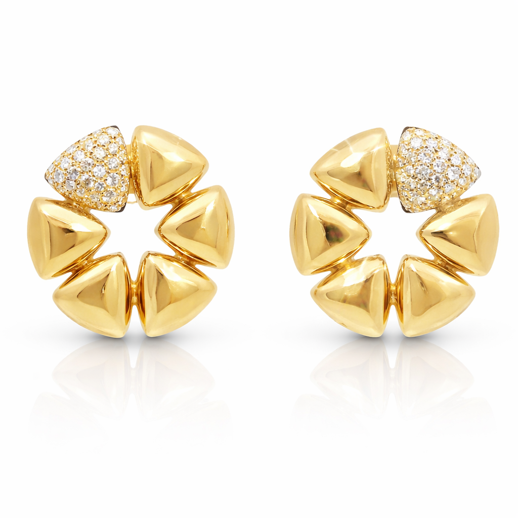 0.97CT Diamond Earrings 14k Yellow Gold