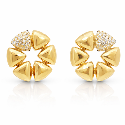 0.97CT Diamond Earrings 14k Yellow Gold