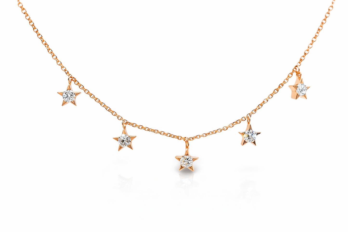 0.31CT Diamond Star Pendant 14k Rose Gold