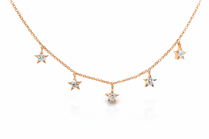 0.31CT Diamond Star Pendant 14k Rose Gold