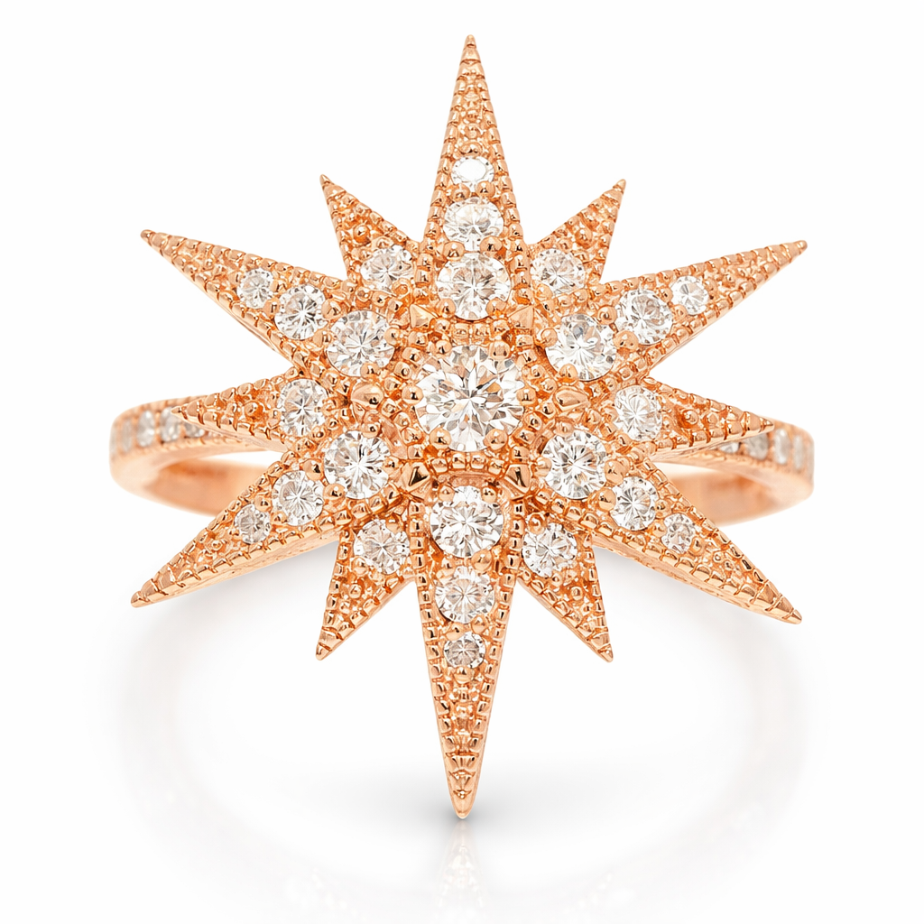 0.49CT Diamond Ring 14k Rose Gold