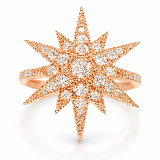 0.49CT Diamond Ring 14k Rose Gold