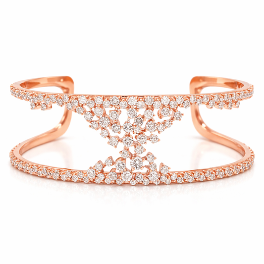2.47CT Diamond Bangle 14k Rose Gold