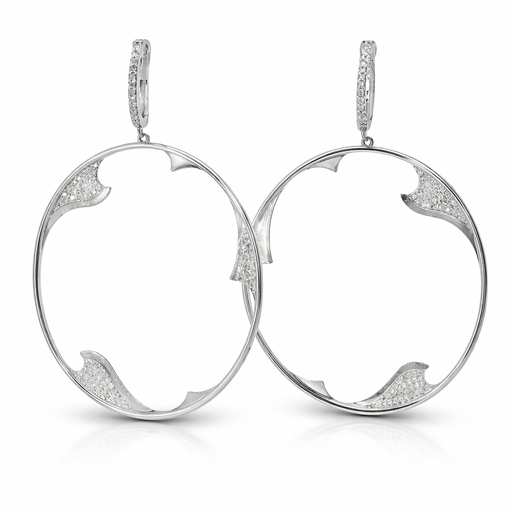 0.56CT Diamond 14k white Gold Earring