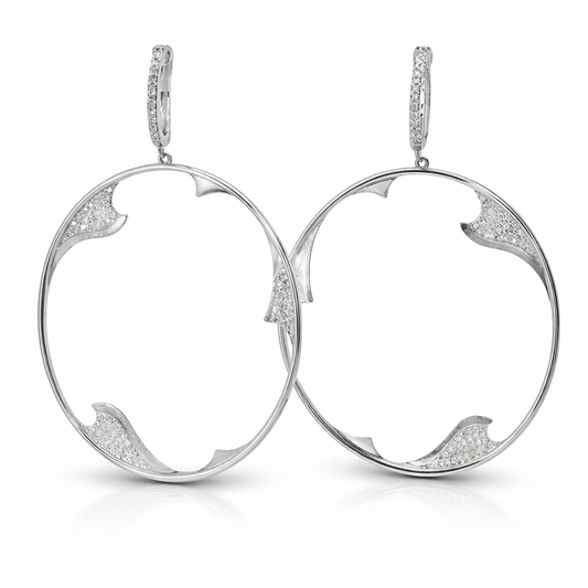 0.56CT Diamond 14k white Gold Earring