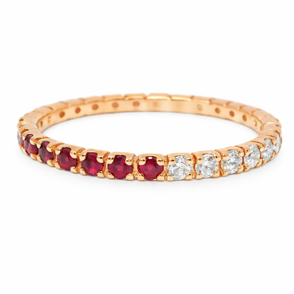 0.25CT Diamond 0.27CT Ruby Ring 18k Rose Gold