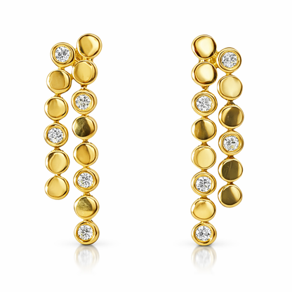 0.40CT Diamond 14k Yellow Gold Earring
