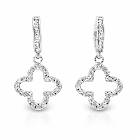 0.58CT Diamond 14k White Gold Earring