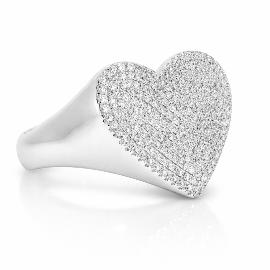 0.66CT Diamond Heart Ring 14K White Gold