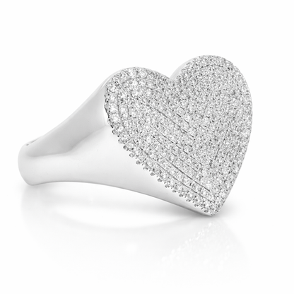 0.66CT Diamond Heart Ring 14K White Gold