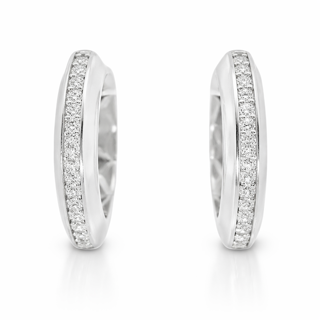 0.29 CT Diamond  18k White Gold Earring