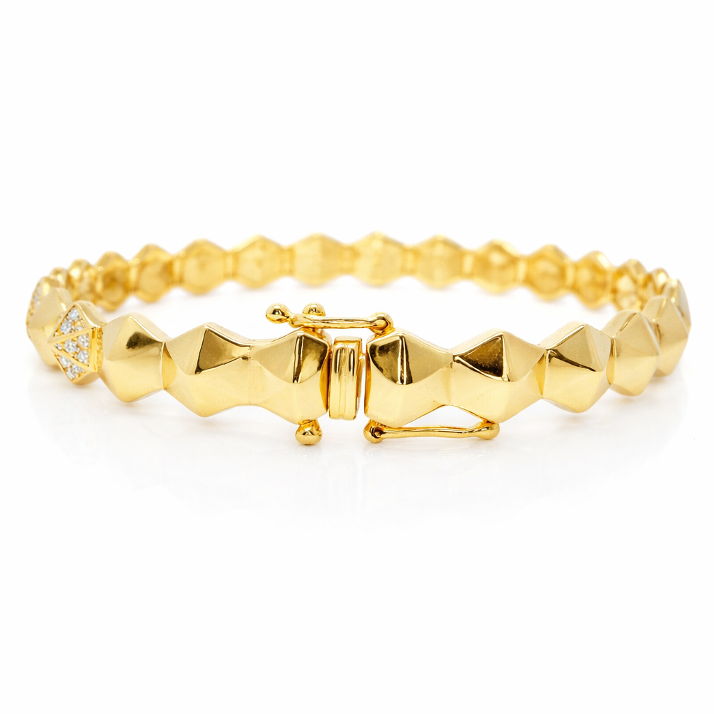 0.25CT Diamond Bangle 14k Yellow Gold