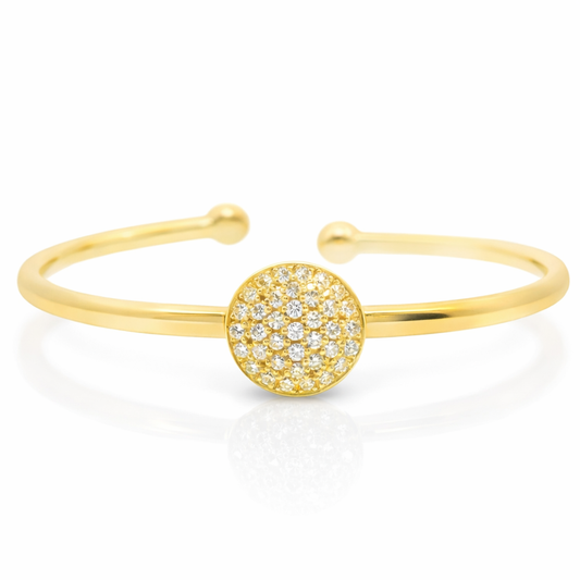 0.46CT Diamond Bangle 18k Yellow Gold