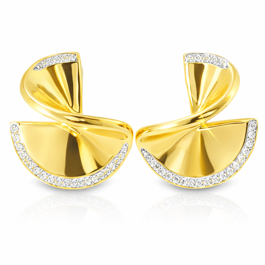 0.21CT Diamond 14k Yellow Gold Earring