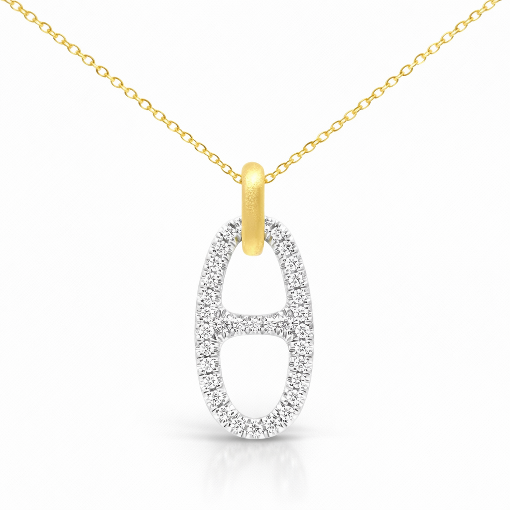 0.23CT Diamond Pendant 14k Yellow Gold