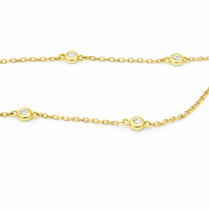 0.17CT Diamond C Initial Pendant 14k Yellow Gold