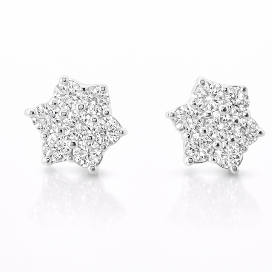 1.25CT Diamond  14k  White Gold Earring