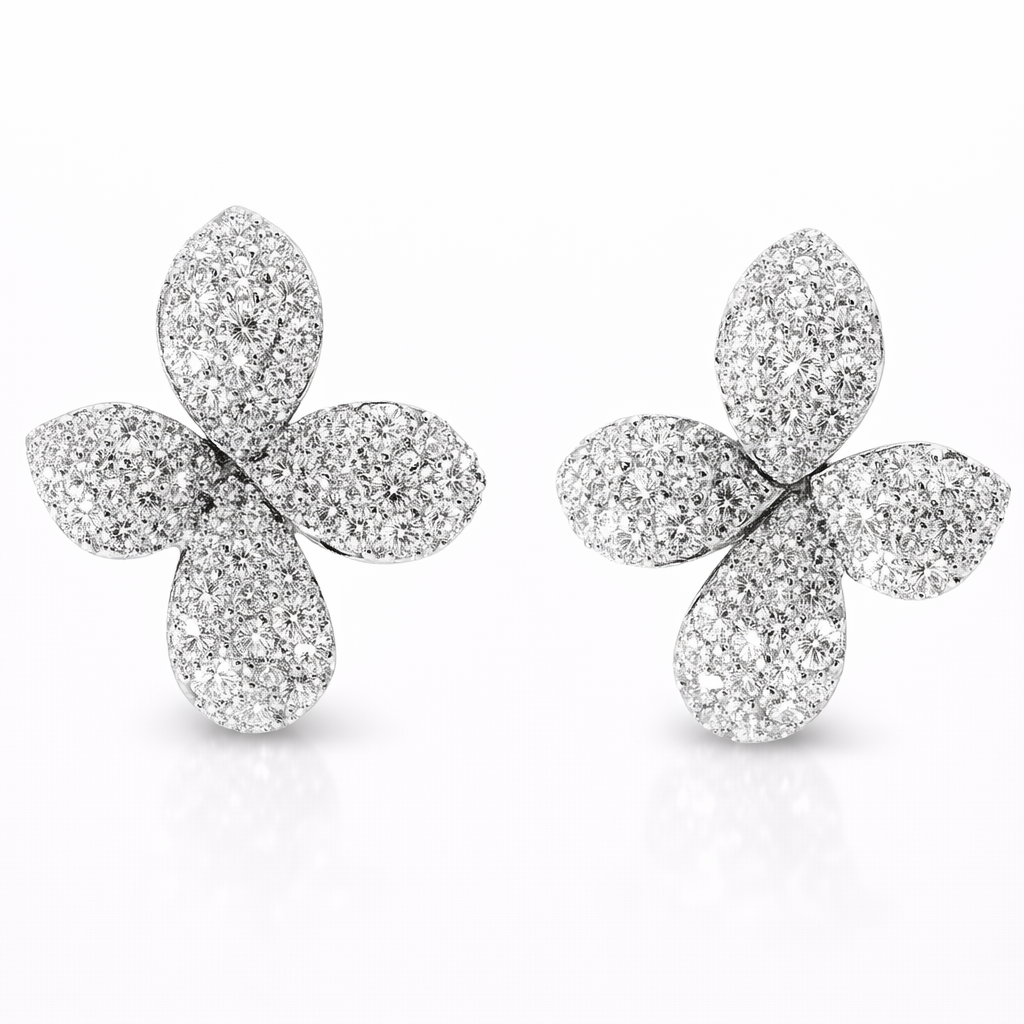 7.88CT Diamond 14K White Gold Earring