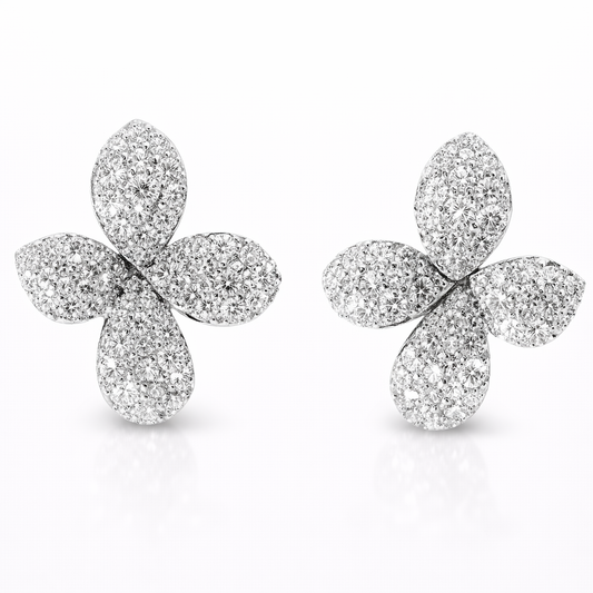 7.88CT Diamond 14K White Gold Earring