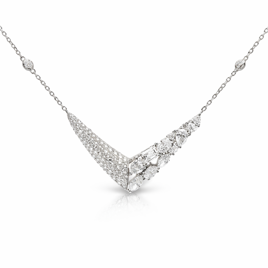 2.50CT Diamond Pendant 18k White Gold
