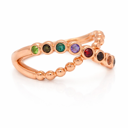 0.26CT Mix Sapphire Ring 14k Rose Gold