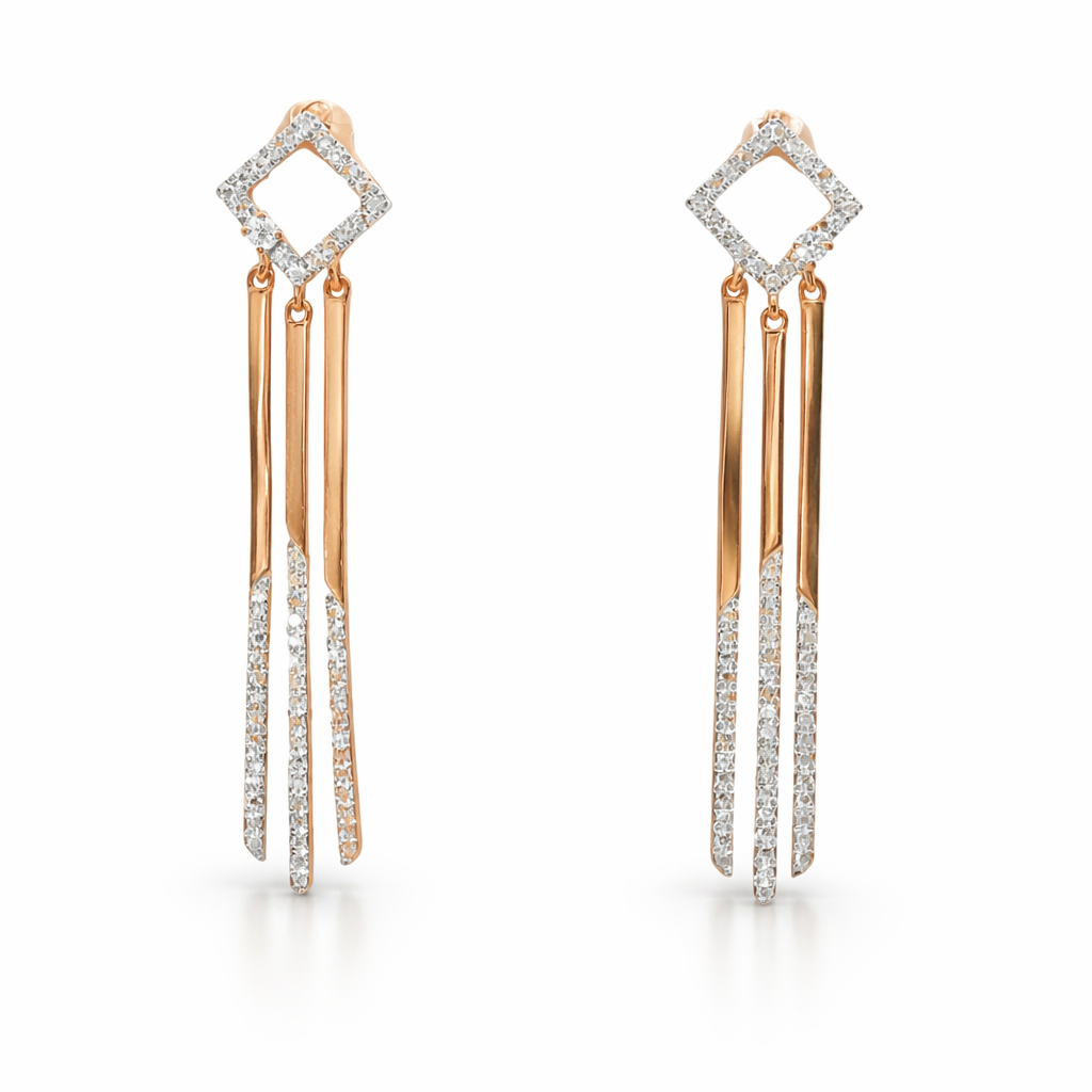 0.41Ct Diamond Earring 14k Rose Gold