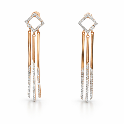 0.41Ct Diamond Earring 14k Rose Gold